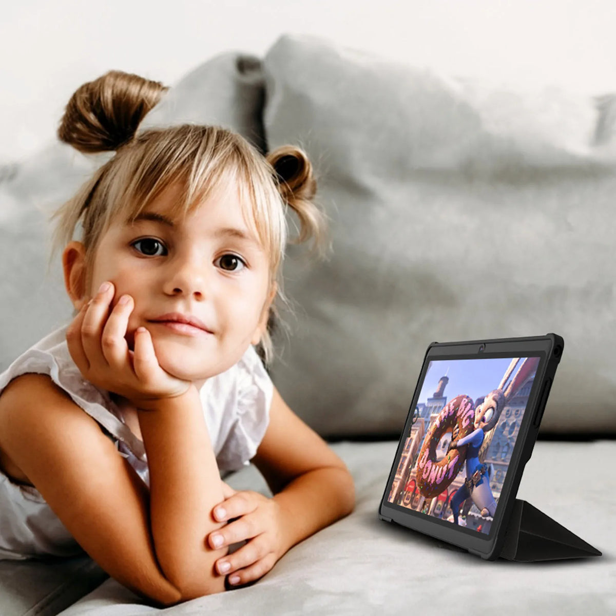 Tablet Pritom de 7 polegadas, Android 13 Quad Core, 4GB de RAM (2GB virtuais + 2GB virtuais), 32GB de ROM, Wi-Fi, câmara dupla, USB-C, com capa em pele