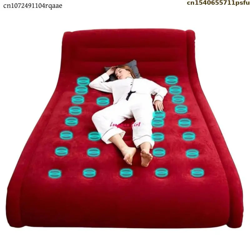 Moderno sofá-cama dobrável com revestimento em veludo e pele PVC, ideal para campismo, viagens, quarto, cama de casal