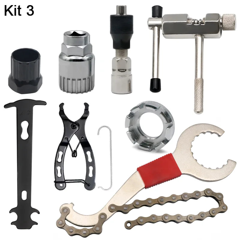 Conjunto de ferramentas para reparação de bicicletas reparação de ciclismo ao ar livre