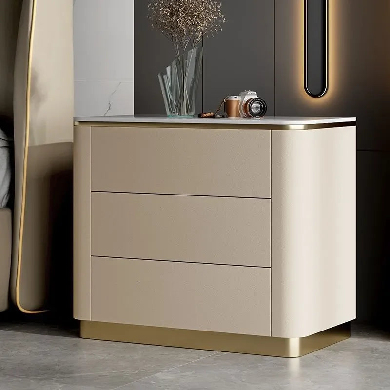 Mesa de cabeceira leve e luxuosa de estilo italiano, fabricada em madeira maciça, ideal para sala de estar e quarto