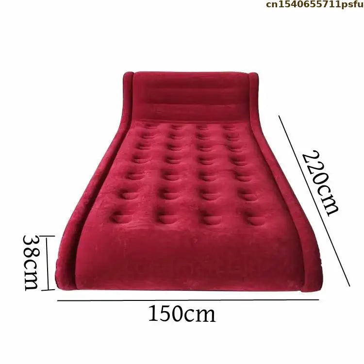 Moderno sofá-cama dobrável com revestimento em veludo e pele PVC, ideal para campismo, viagens, quarto, cama de casal
