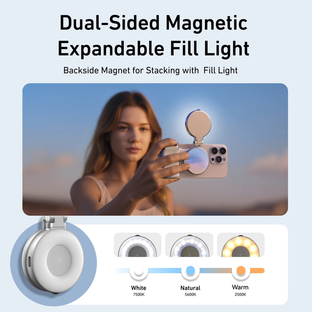 Suporte magnético para câmara de telemóvel, com pega de controlo remoto para iPhone e Android
