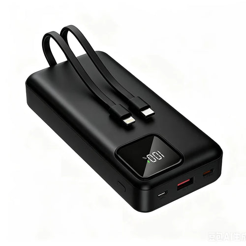 Bateria externa KAKAS de 50000mAh/27000mAh com cabo integrado, aprovada para viagens aéreas, carregamento rápido