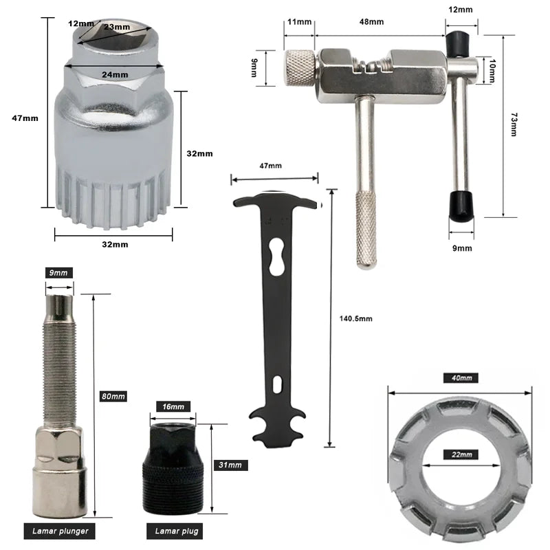 Conjunto de ferramentas para reparação de bicicletas reparação de ciclismo ao ar livre