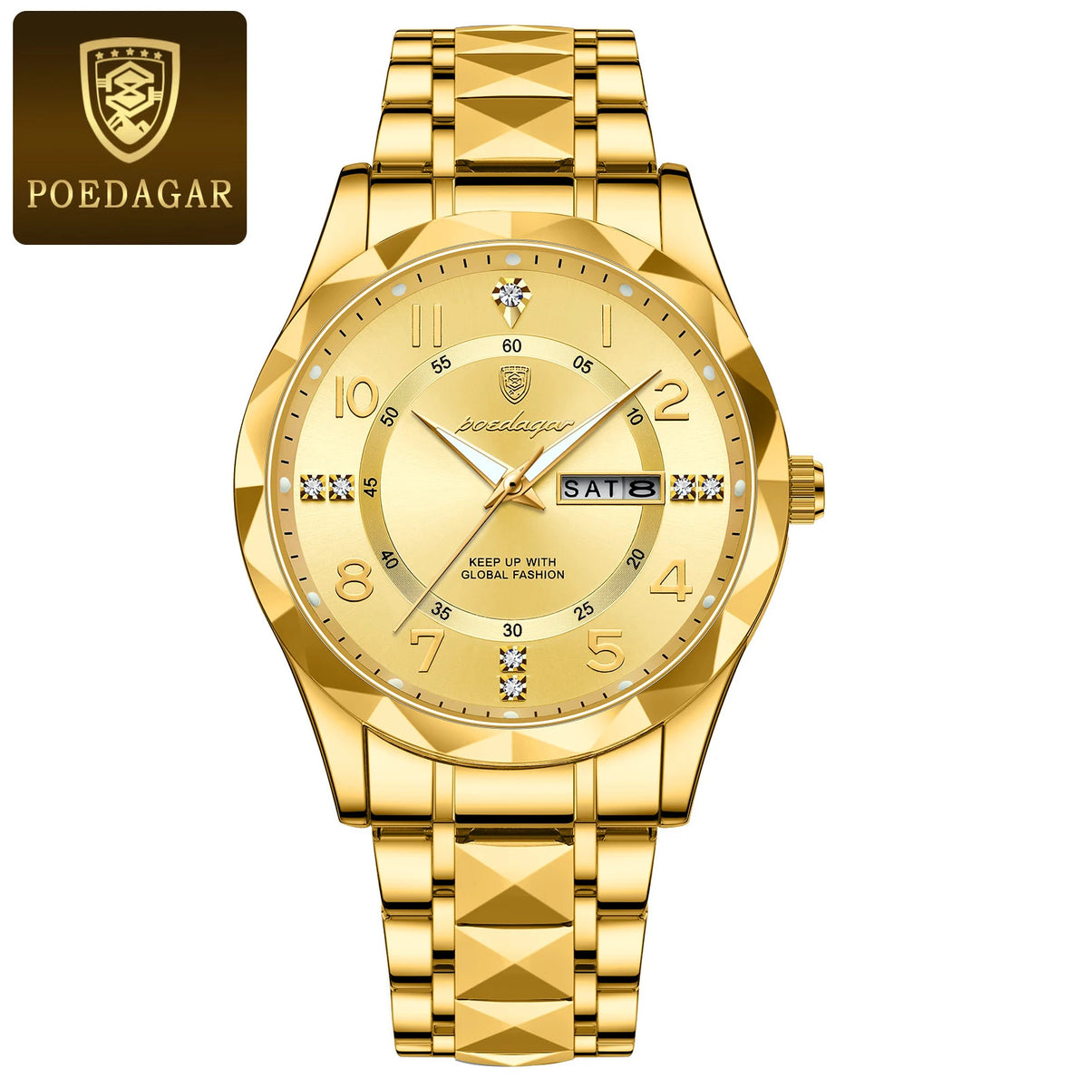 Relógio de luxo polegar para homem, à prova de água,luminoso, moderno, em aço inoxidável, quartzo, desportivo