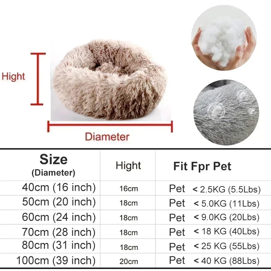 Cama super macia para cães,e para gatos, redonda, almofada, para animais de estimação