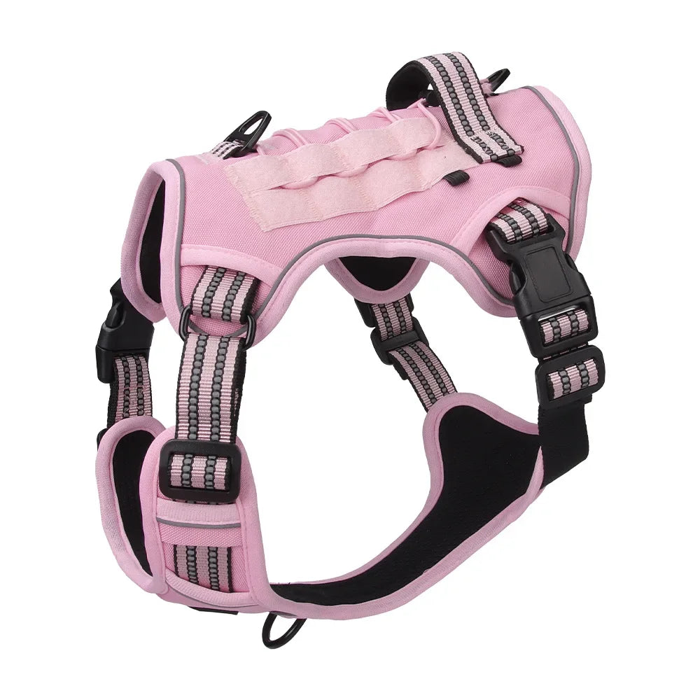 Large Dog Tactical Vest Multi-Function MOLLE-Compatible Harness with Anti-Pull Design for Outdoor Training Gear