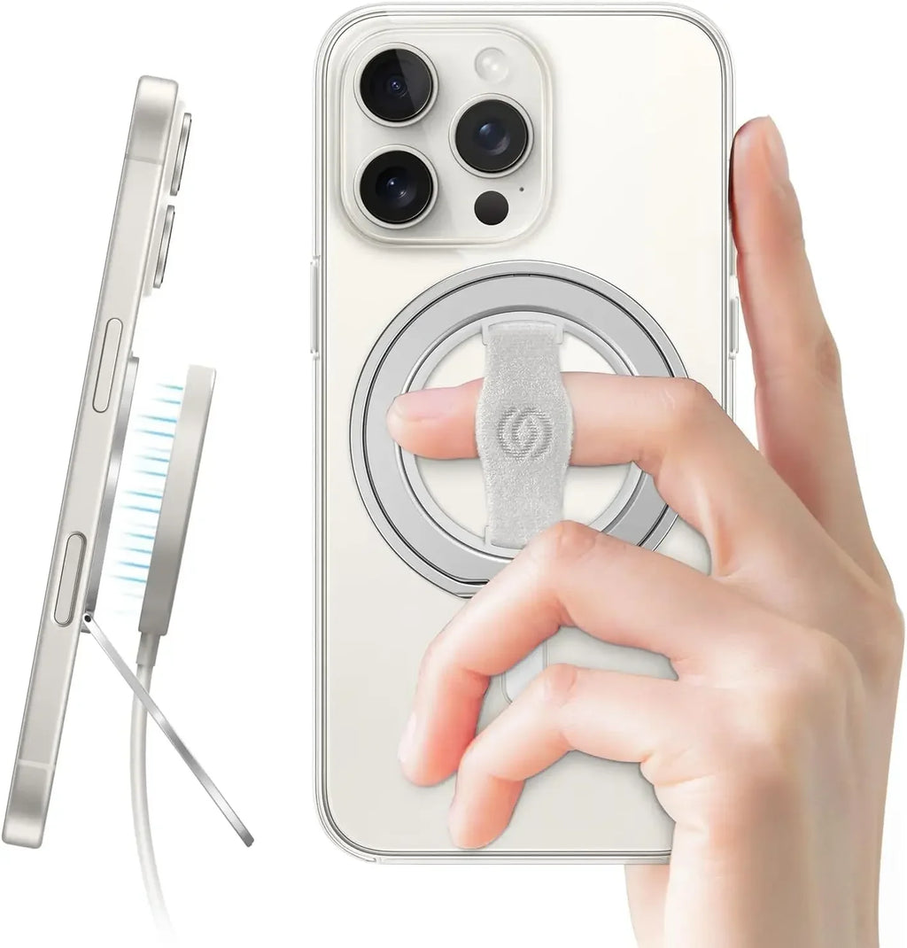 Suporte magnético para telemóvel com anel de fixação e íman para todos os tipos de telemóvel