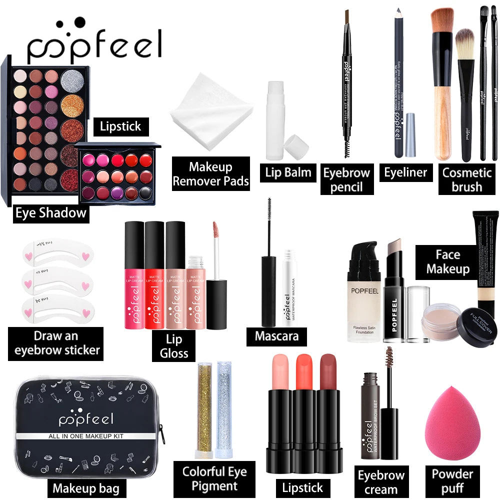 Kit de Maquilhagem Profissional Tudo-em-Um Popfeel