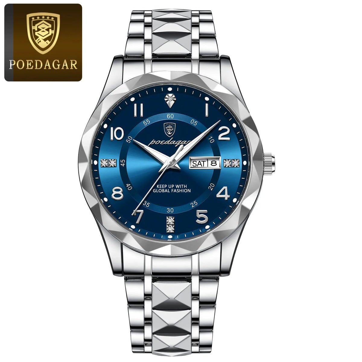 Relógio de luxo polegar para homem, à prova de água,luminoso, moderno, em aço inoxidável, quartzo, desportivo