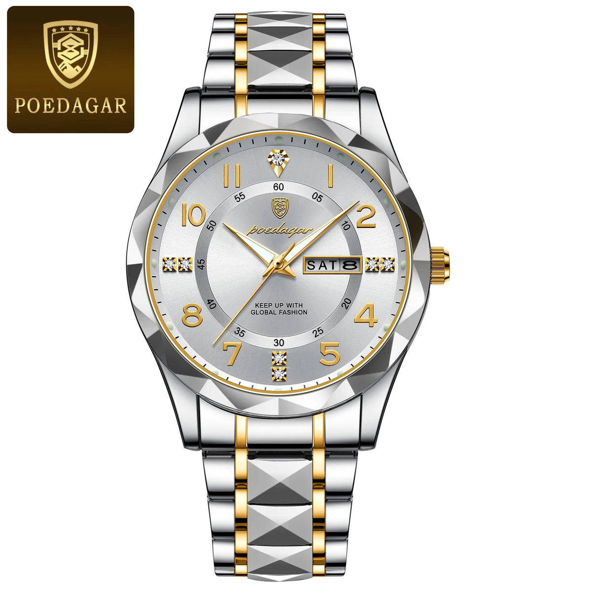 Relógio de luxo polegar para homem, à prova de água,luminoso, moderno, em aço inoxidável, quartzo, desportivo