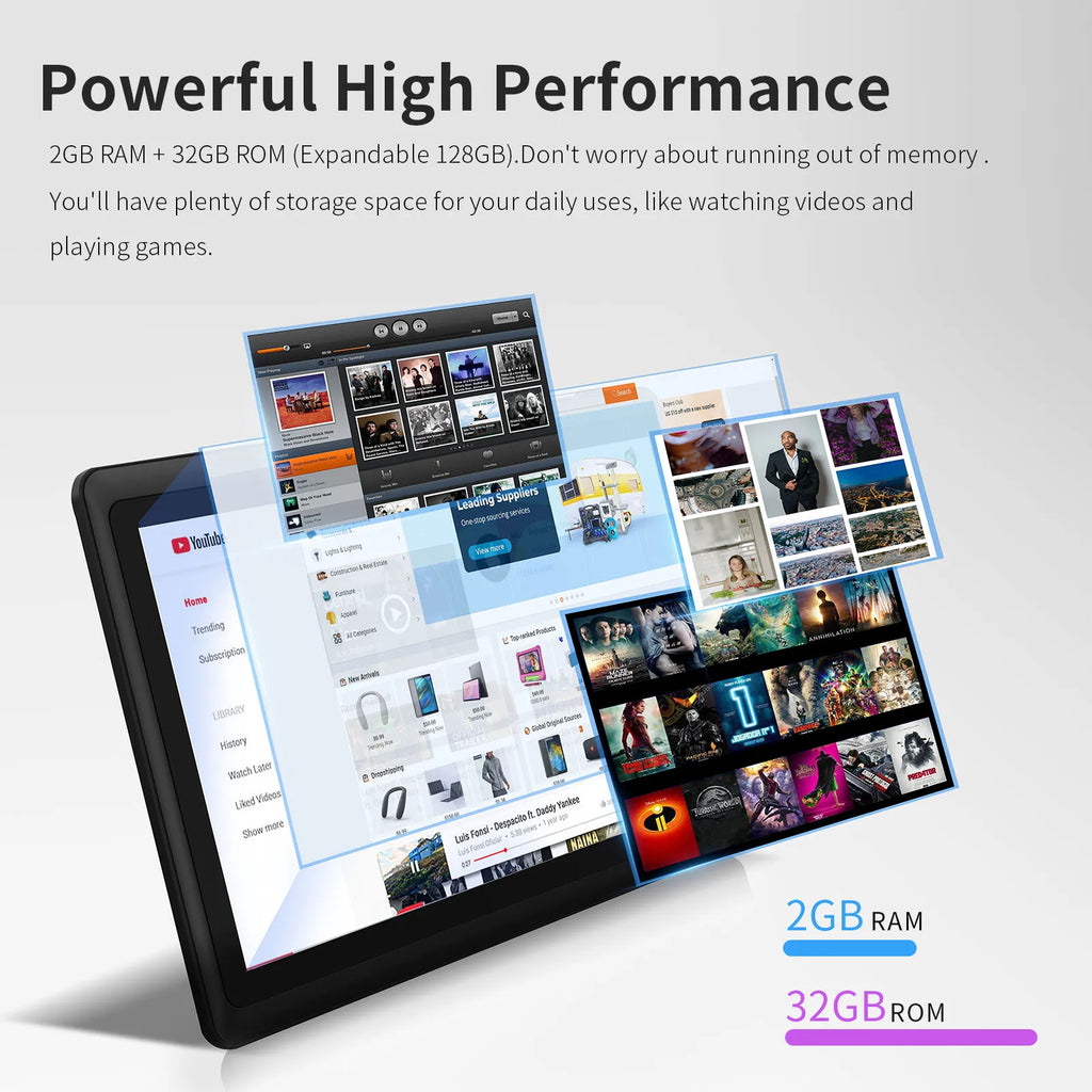 Tablet Pritom de 7 polegadas, Android 13 Quad Core, 4GB de RAM (2GB virtuais + 2GB virtuais), 32GB de ROM, Wi-Fi, câmara dupla, USB-C, com capa em pele
