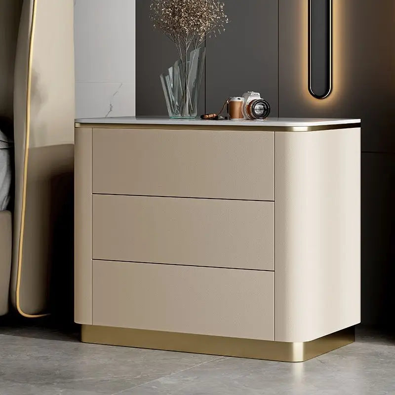 Mesa de cabeceira leve e luxuosa de estilo italiano, fabricada em madeira maciça, ideal para sala de estar e quarto