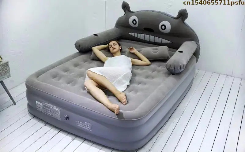 Moderno sofá-cama dobrável com revestimento em veludo e pele PVC, ideal para campismo, viagens, quarto, cama de casal