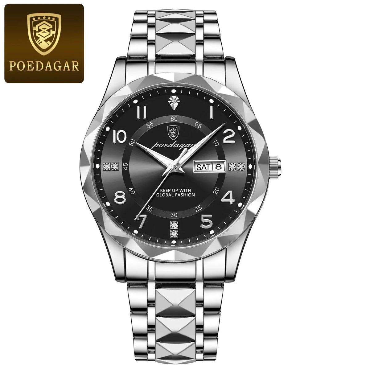 Relógio de luxo polegar para homem, à prova de água,luminoso, moderno, em aço inoxidável, quartzo, desportivo