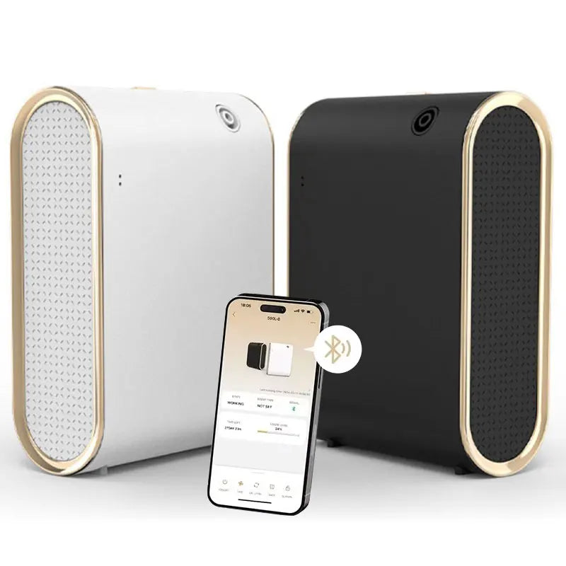 Difusor de fragrâncias para ambientes sem água, difusor de aromas inteligente, máquina elétrica para perfumar a casa, distribuidor de aromas Bluetooth de 500m³