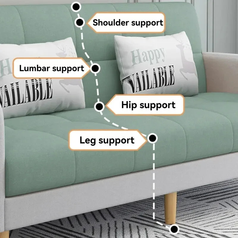 Sofá-cama compacto e estável, dobrável e multifuncional, ideal para casa, escritório ou para dormir a sesta, sofá para três pessoas, tecido confortável e aconchegante