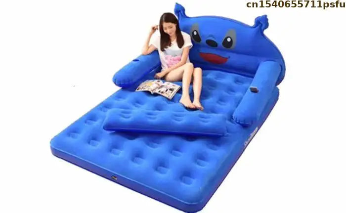 Moderno sofá-cama dobrável com revestimento em veludo e pele PVC, ideal para campismo, viagens, quarto, cama de casal