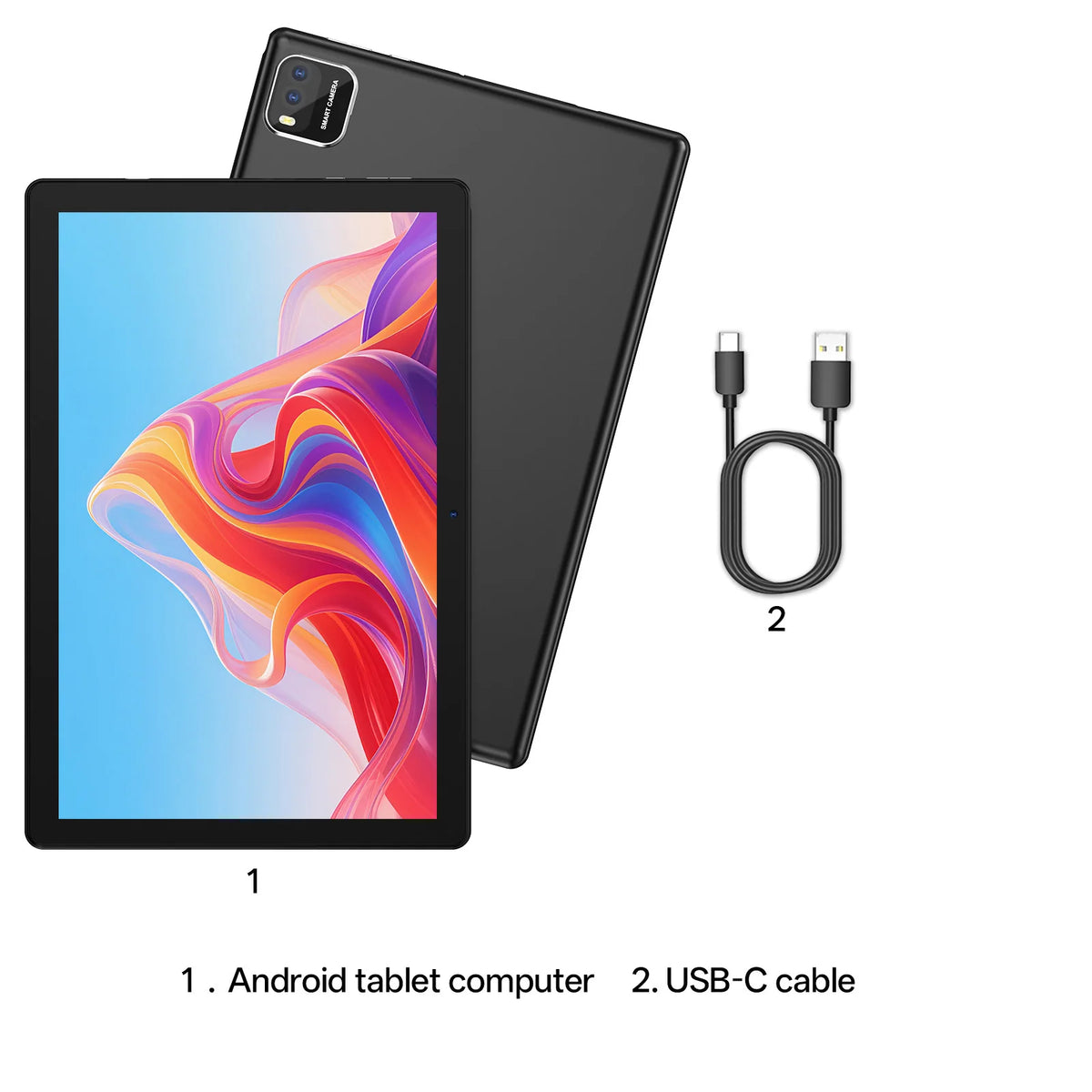 Tablet 2026 Android 16, ecrã de 10", 12 GB RAM + 64 GB ROM, câmara dupla, bateria 6000 mAh