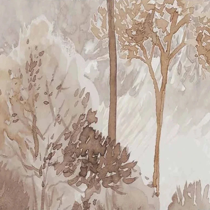 Papel de Parede Personalizado com Pintura de Paisagem Retro para Sala de Estar e Quarto - Papel de Parede 3D