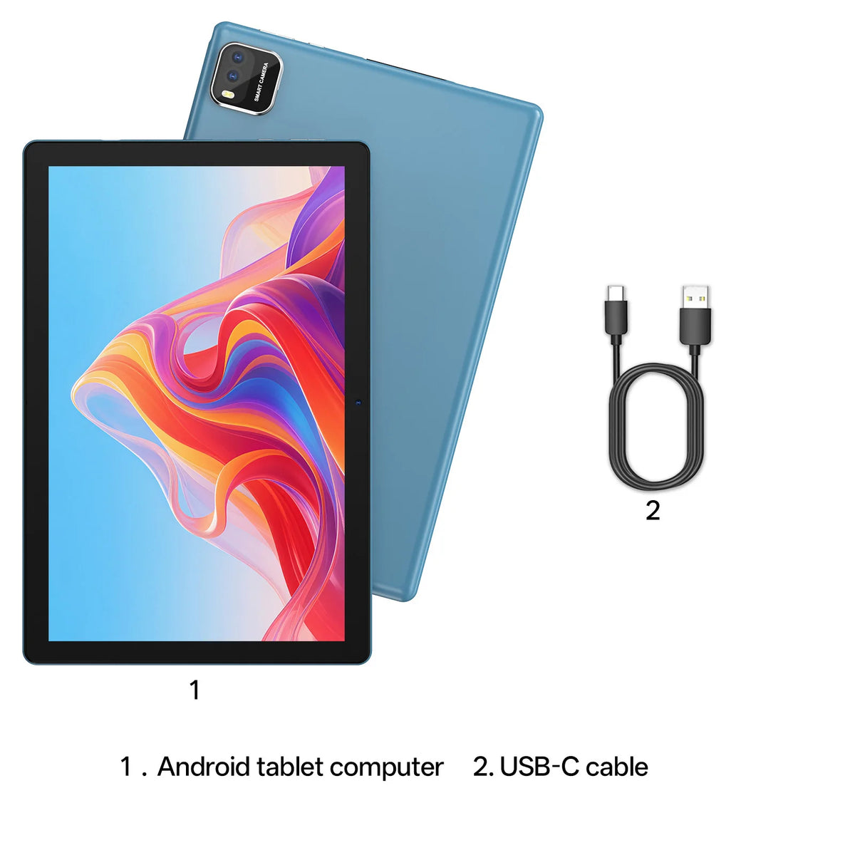Tablet 2026 Android 16, ecrã de 10", 12 GB RAM + 64 GB ROM, câmara dupla, bateria 6000 mAh