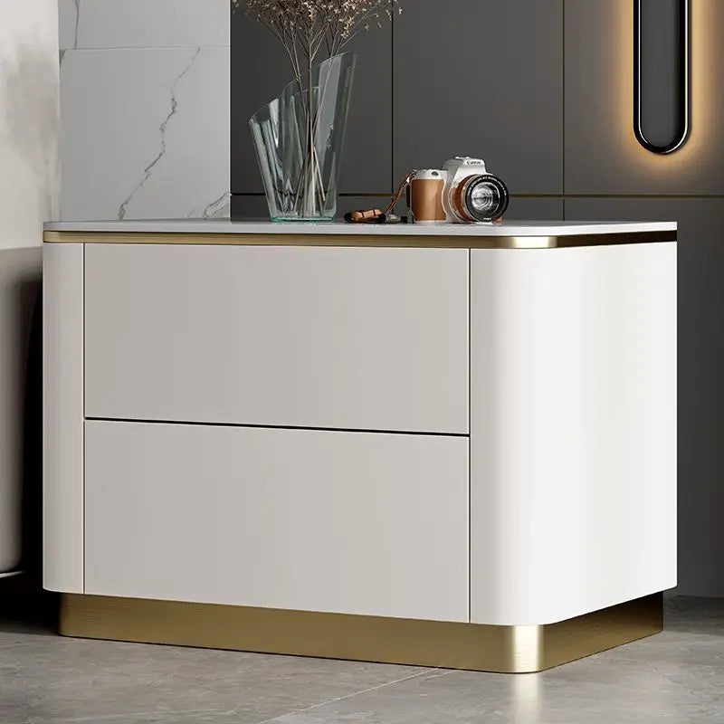 Mesa de cabeceira leve e luxuosa de estilo italiano, fabricada em madeira maciça, ideal para sala de estar e quarto