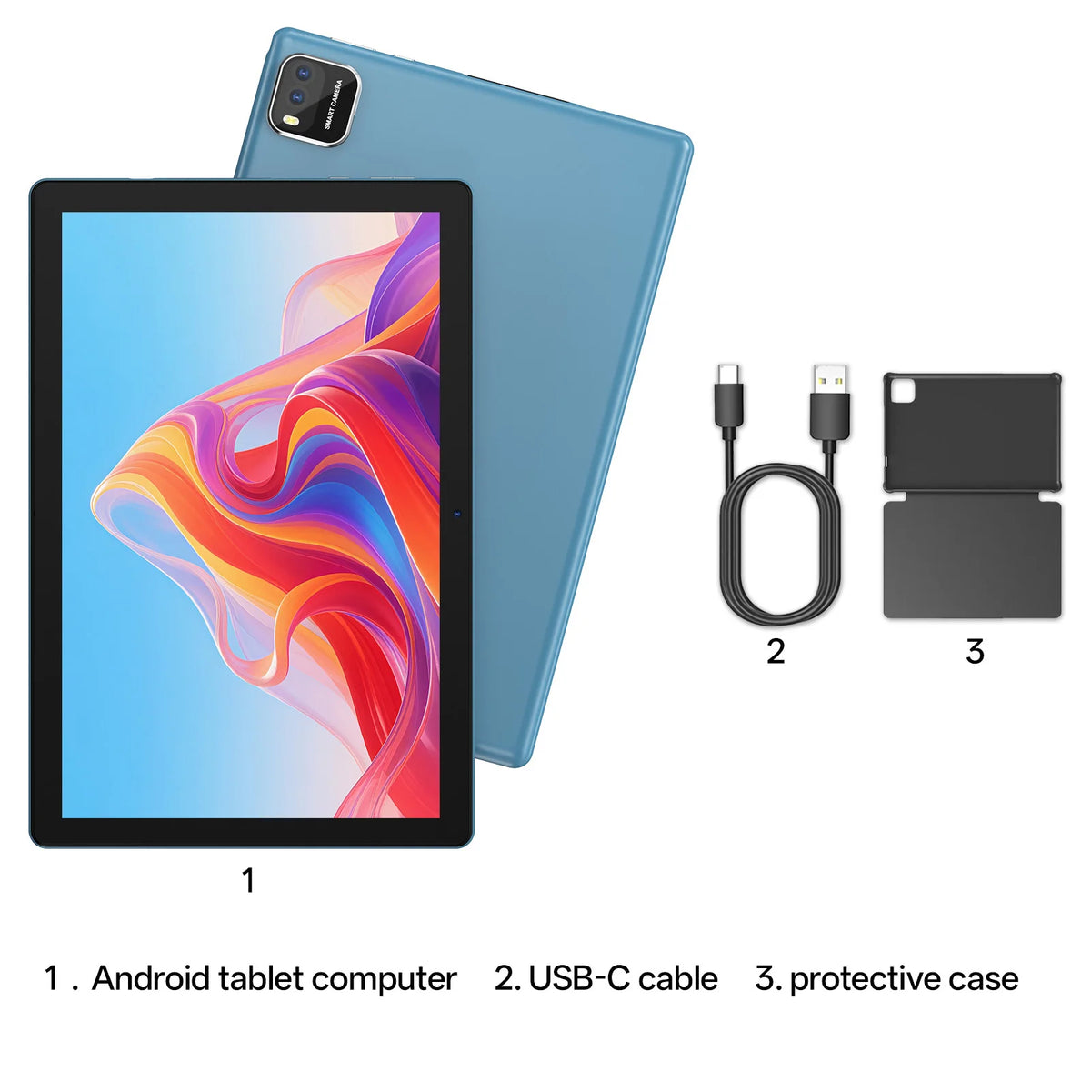 Tablet 2026 Android 16, ecrã de 10", 12 GB RAM + 64 GB ROM, câmara dupla, bateria 6000 mAh
