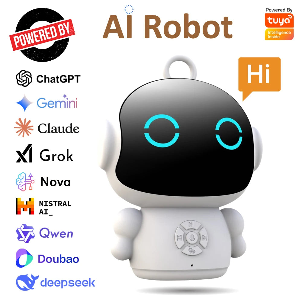 Robô Inteligente com IA, Wi-Fi, Brinquedo Educativo para Crianças, Reconhecimento de Fala e Aprendizagem Interativa por Voz