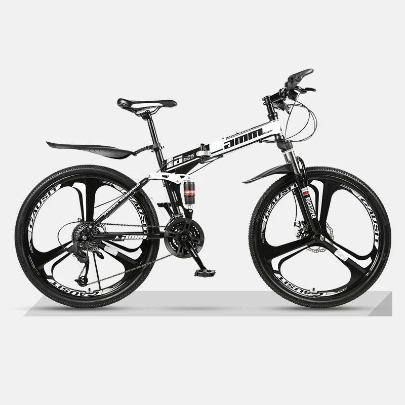 Bicicleta de montanha para adulto, bicicleta de montanha dobrável de 26", bicicleta de montanha BTT suspensão total