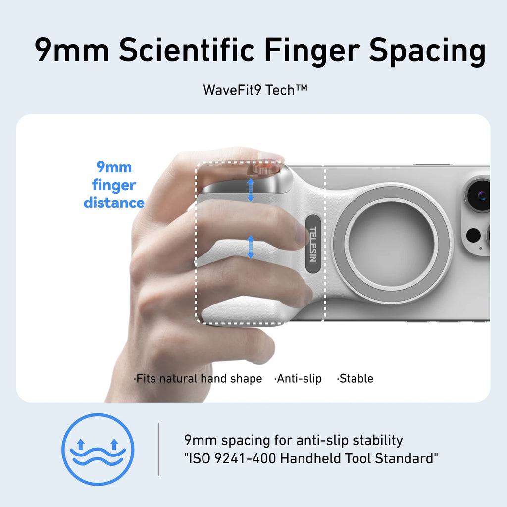 Suporte magnético para câmara de telemóvel, com pega de controlo remoto para iPhone e Android