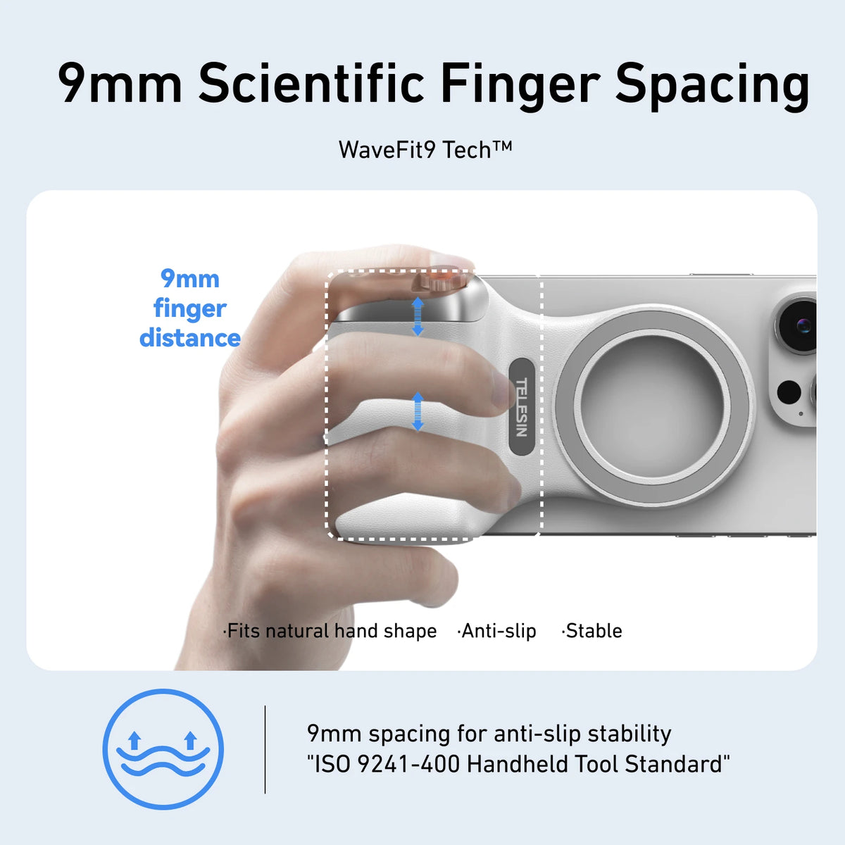 Suporte magnético para câmara de telemóvel, com pega de controlo remoto para iPhone e Android