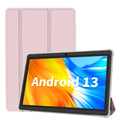 Tablet Pritom de 7 polegadas, Android 13 Quad Core, 4GB de RAM (2GB virtuais + 2GB virtuais), 32GB de ROM, Wi-Fi, câmara dupla, USB-C, com capa em pele