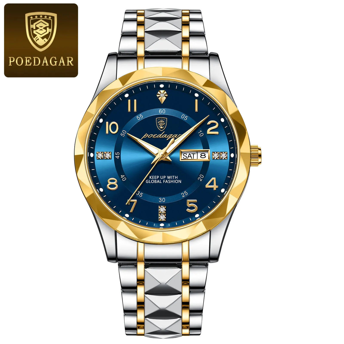 Relógio de luxo polegar para homem, à prova de água,luminoso, moderno, em aço inoxidável, quartzo, desportivo