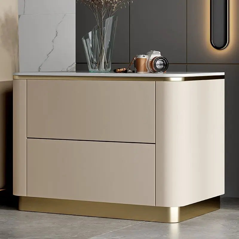 Mesa de cabeceira leve e luxuosa de estilo italiano, fabricada em madeira maciça, ideal para sala de estar e quarto