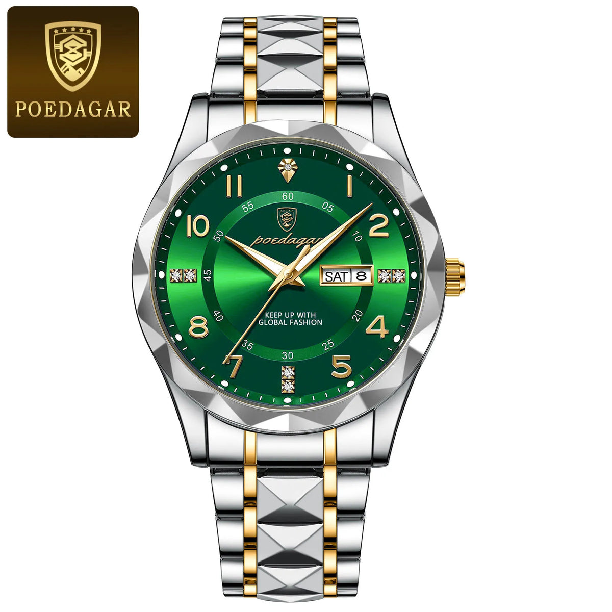 Relógio de luxo polegar para homem, à prova de água,luminoso, moderno, em aço inoxidável, quartzo, desportivo