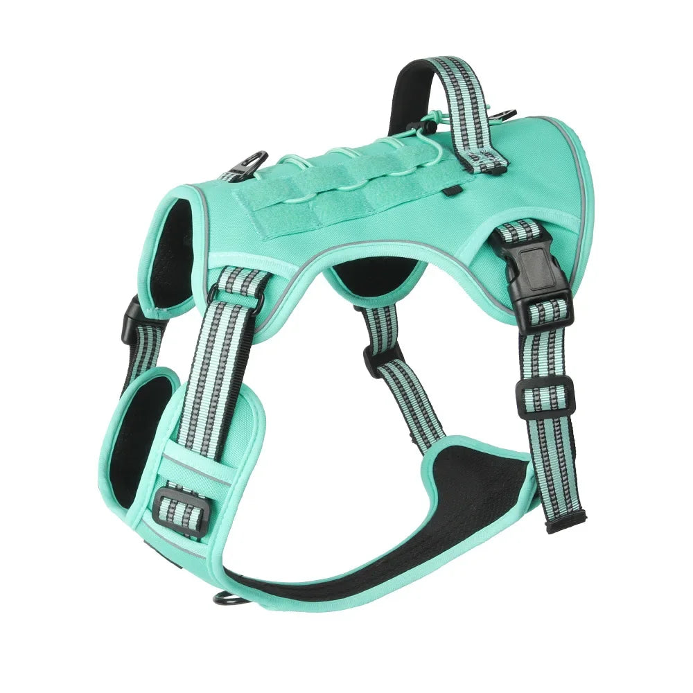 Large Dog Tactical Vest Multi-Function MOLLE-Compatible Harness with Anti-Pull Design for Outdoor Training Gear