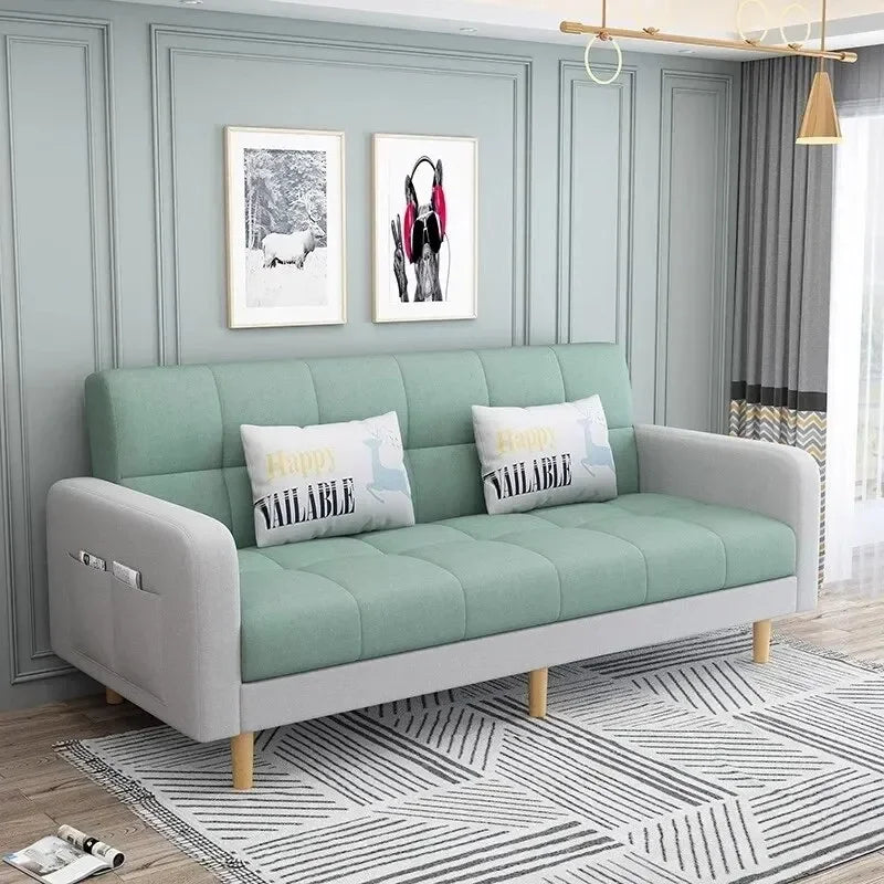 Sofá-cama compacto e estável, dobrável e multifuncional, ideal para casa, escritório ou para dormir a sesta, sofá para três pessoas, tecido confortável e aconchegante